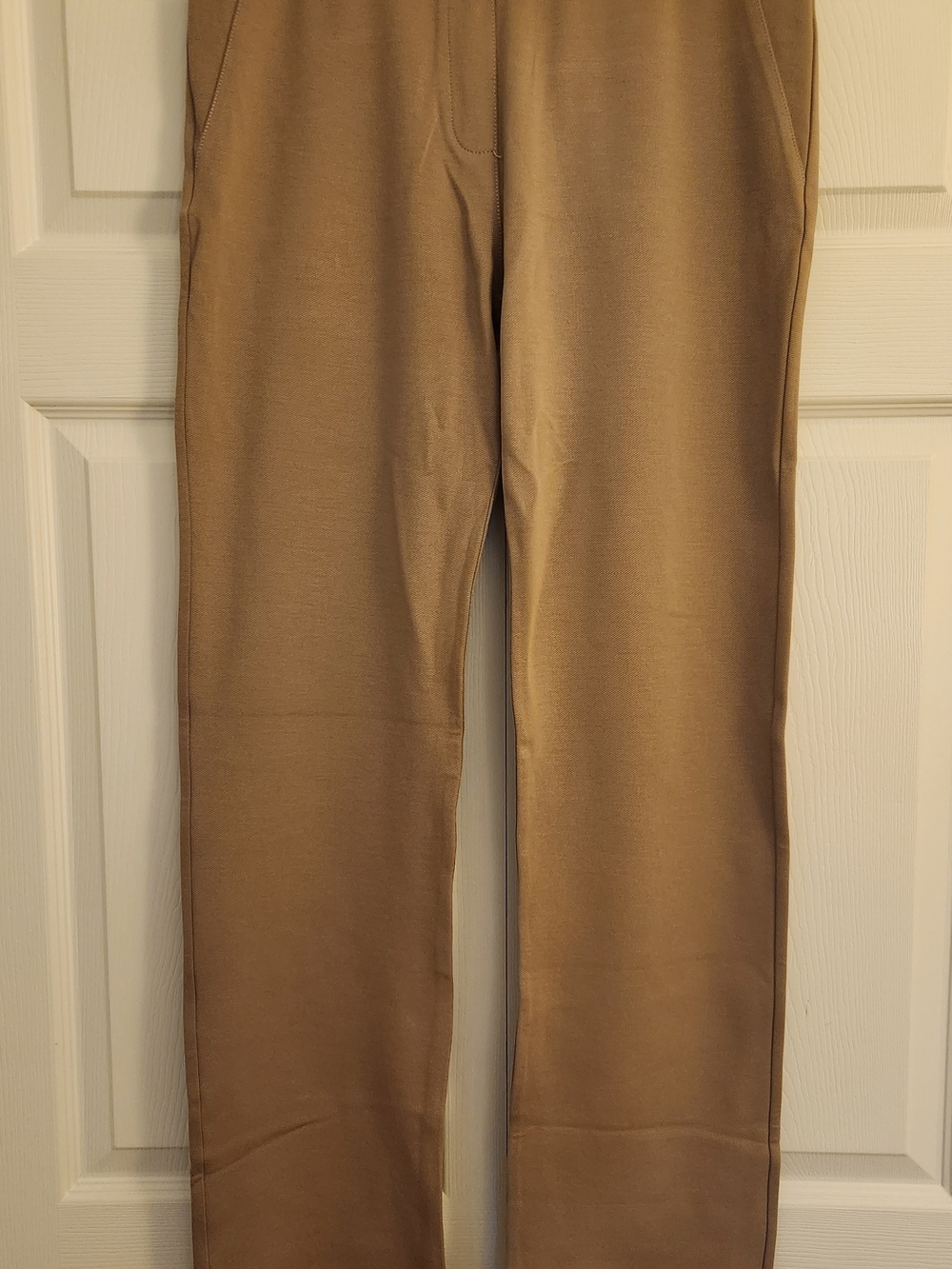 Betabrand Ponte Pants in Camel Brown - Picture 2 of 6